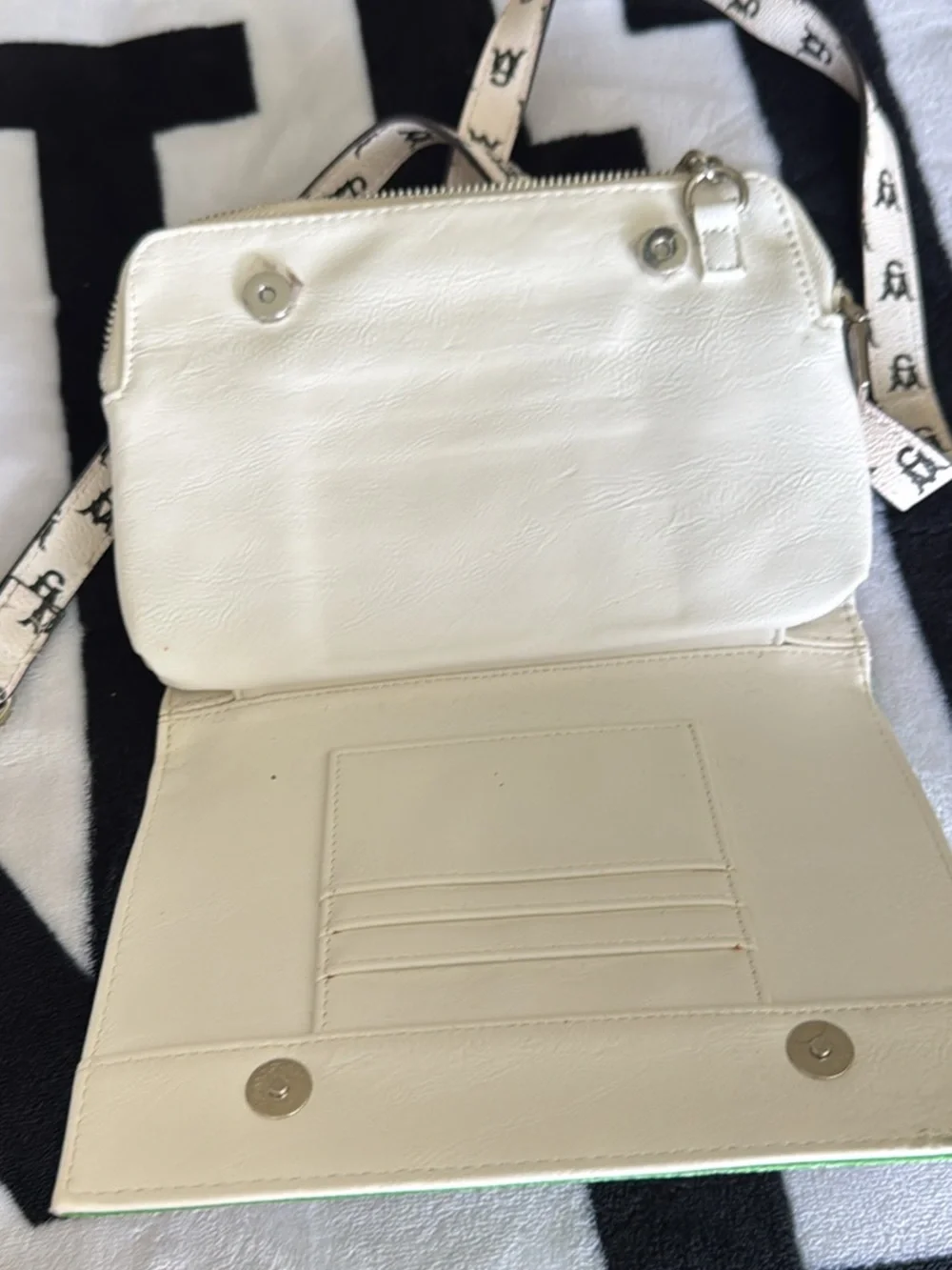 Steve Madden Green Crossbody Bag with Pink Logos
